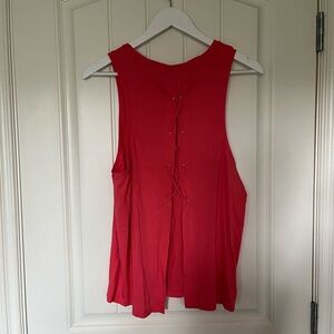 Large Pink Victoria Secret Backless Workout Tank.